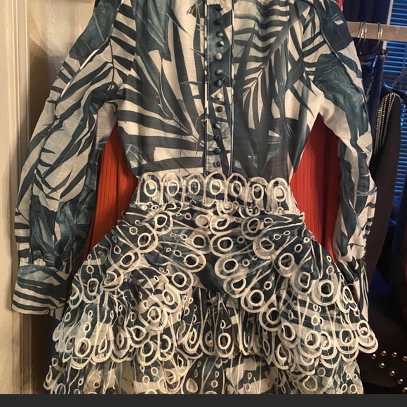 NWT tropical skater green dress with ruffles - Back in stock !! Sizes S-3xl - Picture 2 of 7